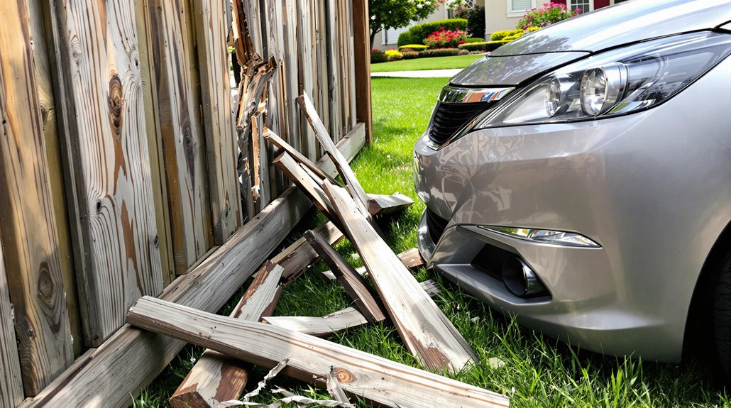 Car Accident Fence Damage