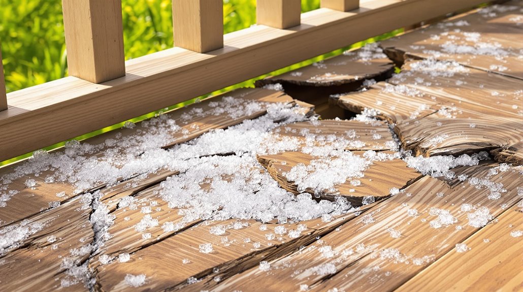 Hail Damage Wood Deck