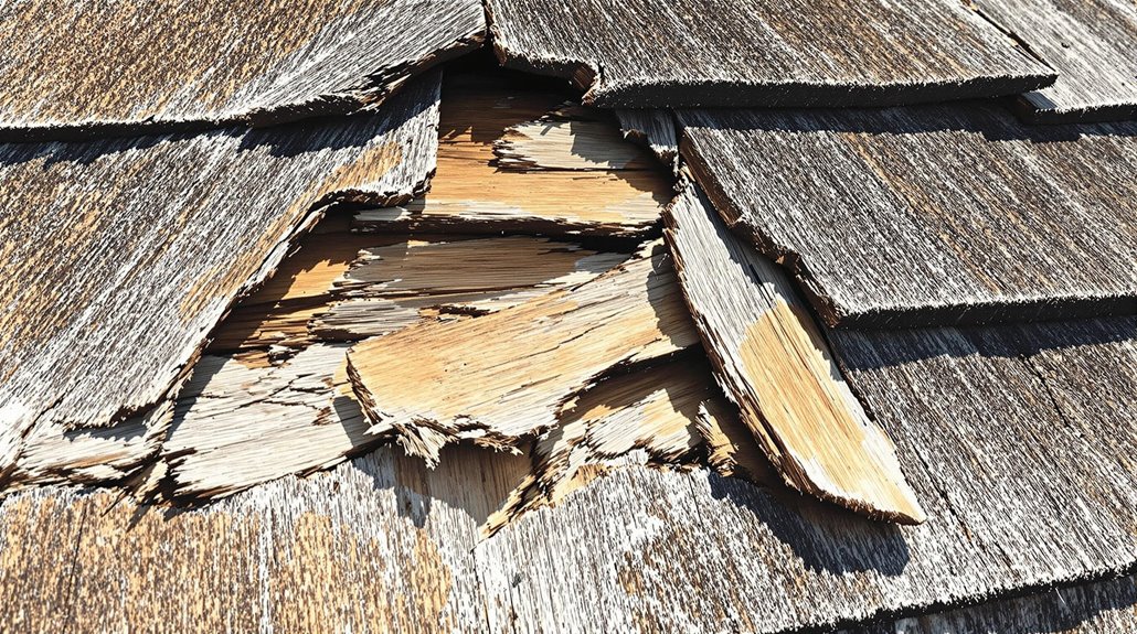 Hail Damaged Wooden Roofing