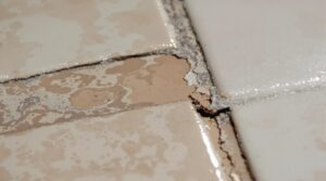 water damage under tiles